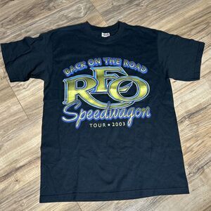 Vintage Anvil REO Speedwagon TOUR 2003 Black T Shirt Size M  NWOT